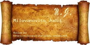 Milovanovits Judit névjegykártya